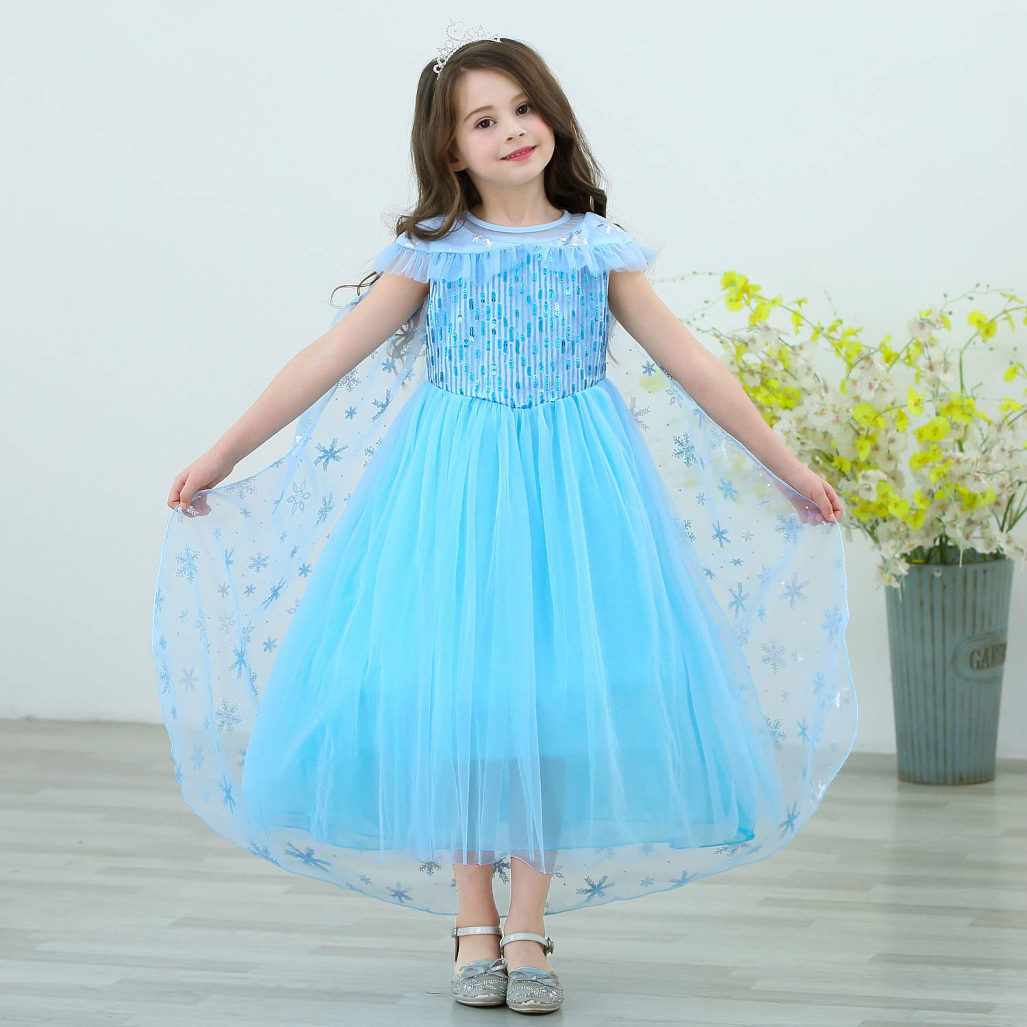 仮装衣装　エルサ風 Amazon.co.jp: [MISOAMISO] 子供 アナ雪 エルサ風 半袖