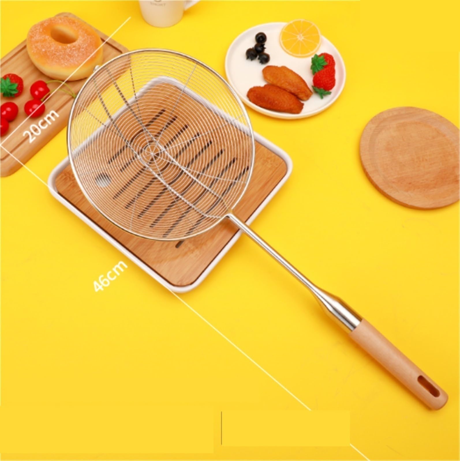 Sitko Durszlak Ze Stali Nierdzewnej Narzędzia Do Smażenia Frytek Durszlak Szczelinowy Narzędzia Gospodarstwa Domowego łyżka cedzakowa(20cm)