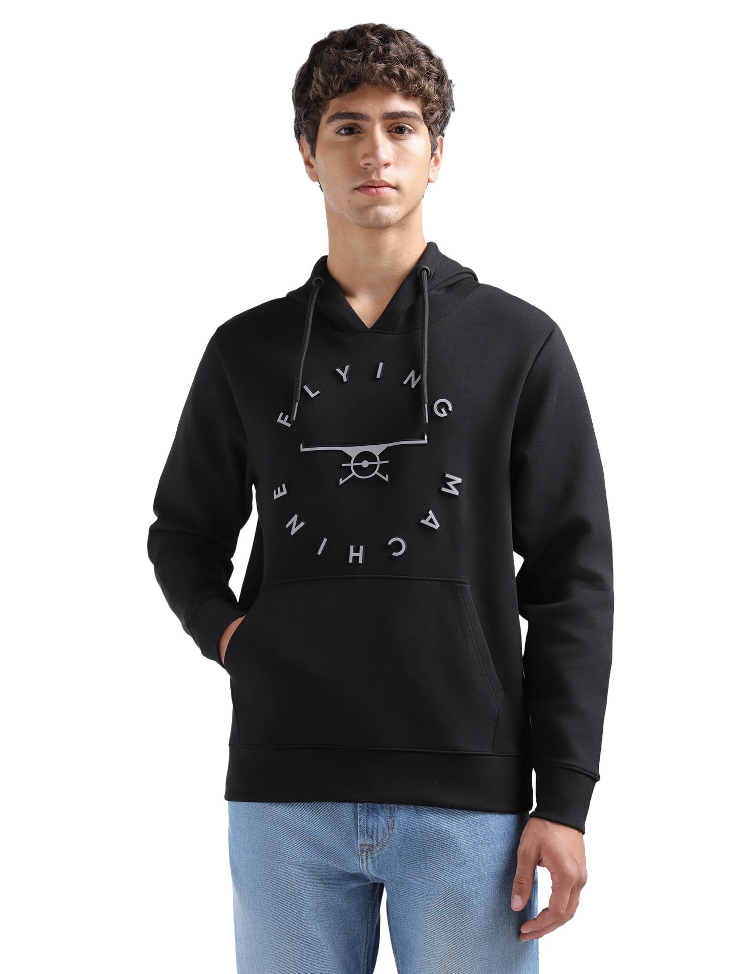 flying machine Men's Regular Fit Sweatshirt| Fabric Decoration-picture-11