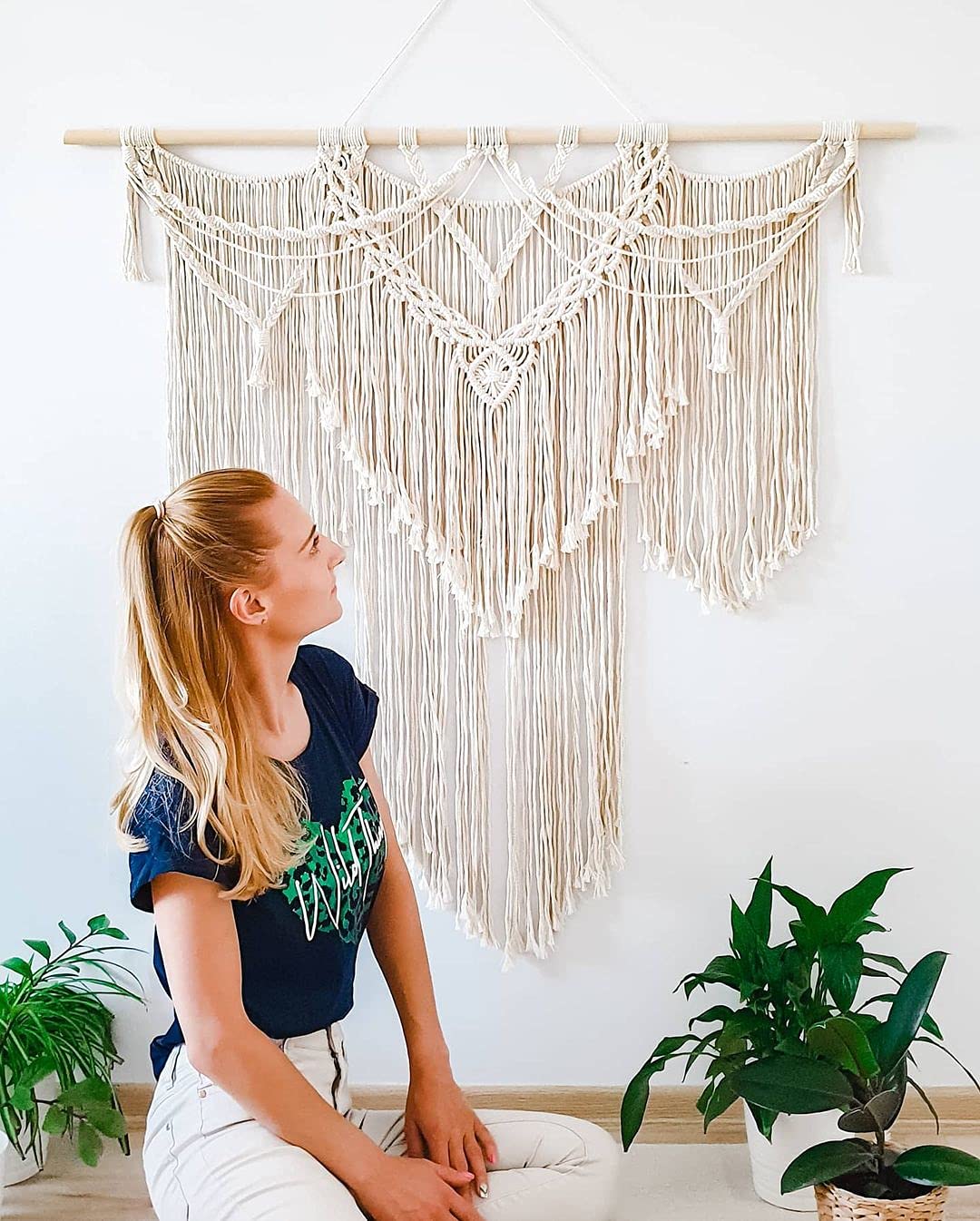 QUVIO Wandkleed macramé - Wanddecoratie - Woon accessoires - Wanddoek QUVIO Wandkleed macramé - Wanddecoratie - Woon accessoires - Wanddoek