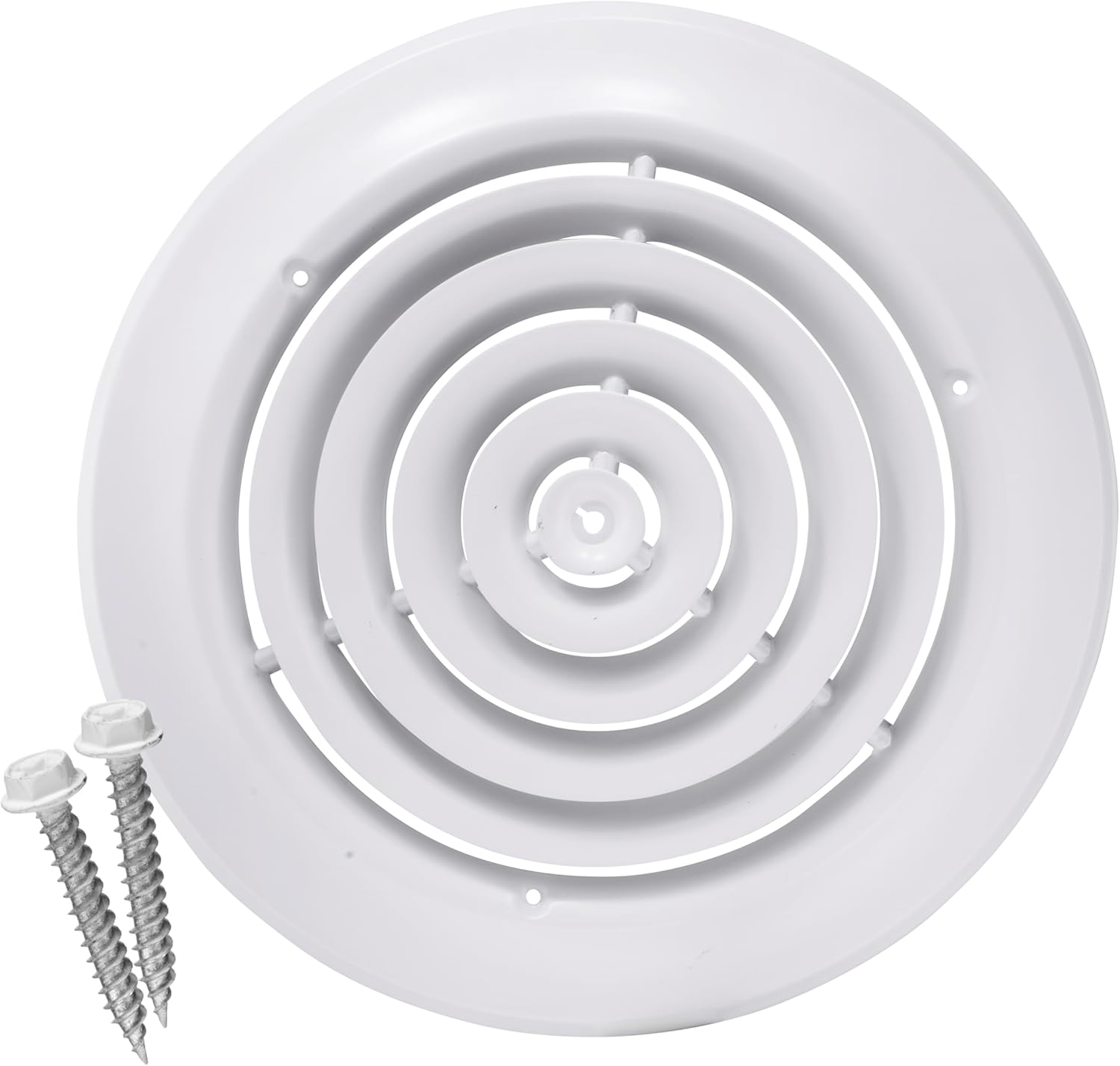 HVAC Premium 10'' [Neck Size] Round Steel Ceiling Diffuser - Easy Air Flow - HVAC Vent Duct Cover [White] - [Outer Dimensions: 14'']