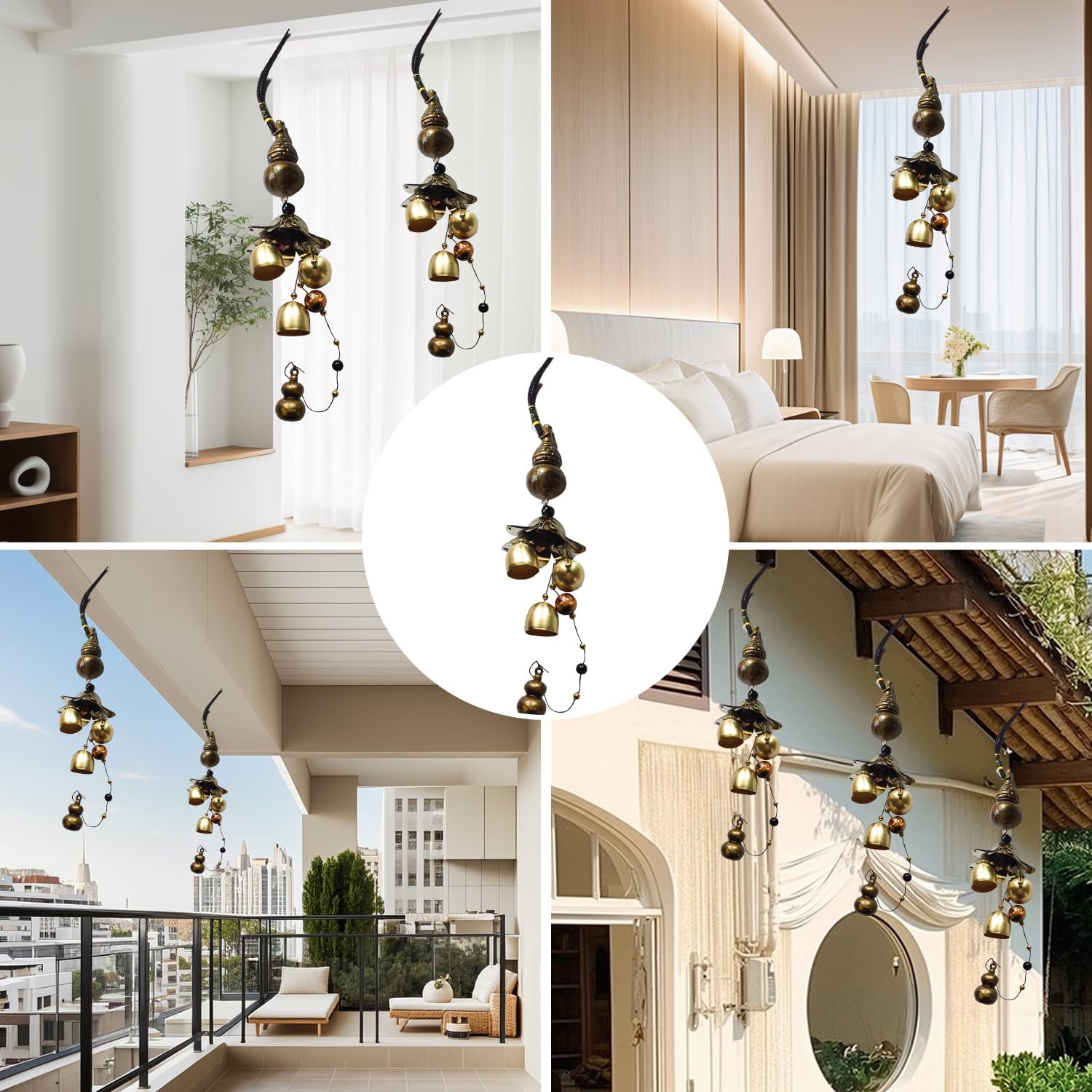 Wind Chimes, Vintage Metal Hanging Bell Ornament image 5