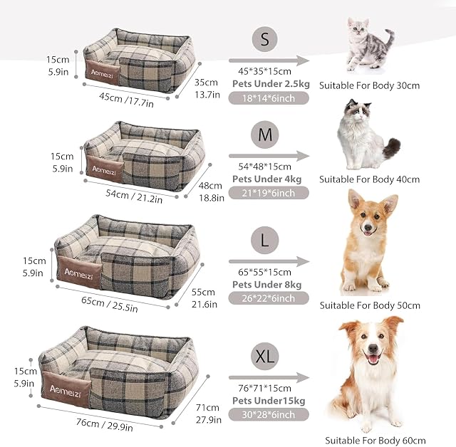 Foto 6 de 6 de PETCUTE Cama Perro Grandes,Camas para Perros con Funda Desenfundable y Lavable,Sofá Camas para Mascotas…