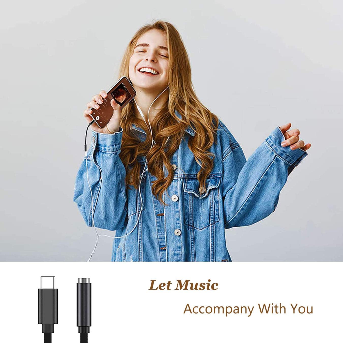 USB Type C to 3.5mm Headphone Jack Adapter, USB C to Aux Audio Dongle Cable Cord Converter Compatible with Pixel 4/3/2/XL,Huawei Mate10 /P20 Pro,Xiaomi,Samsung and More - Black