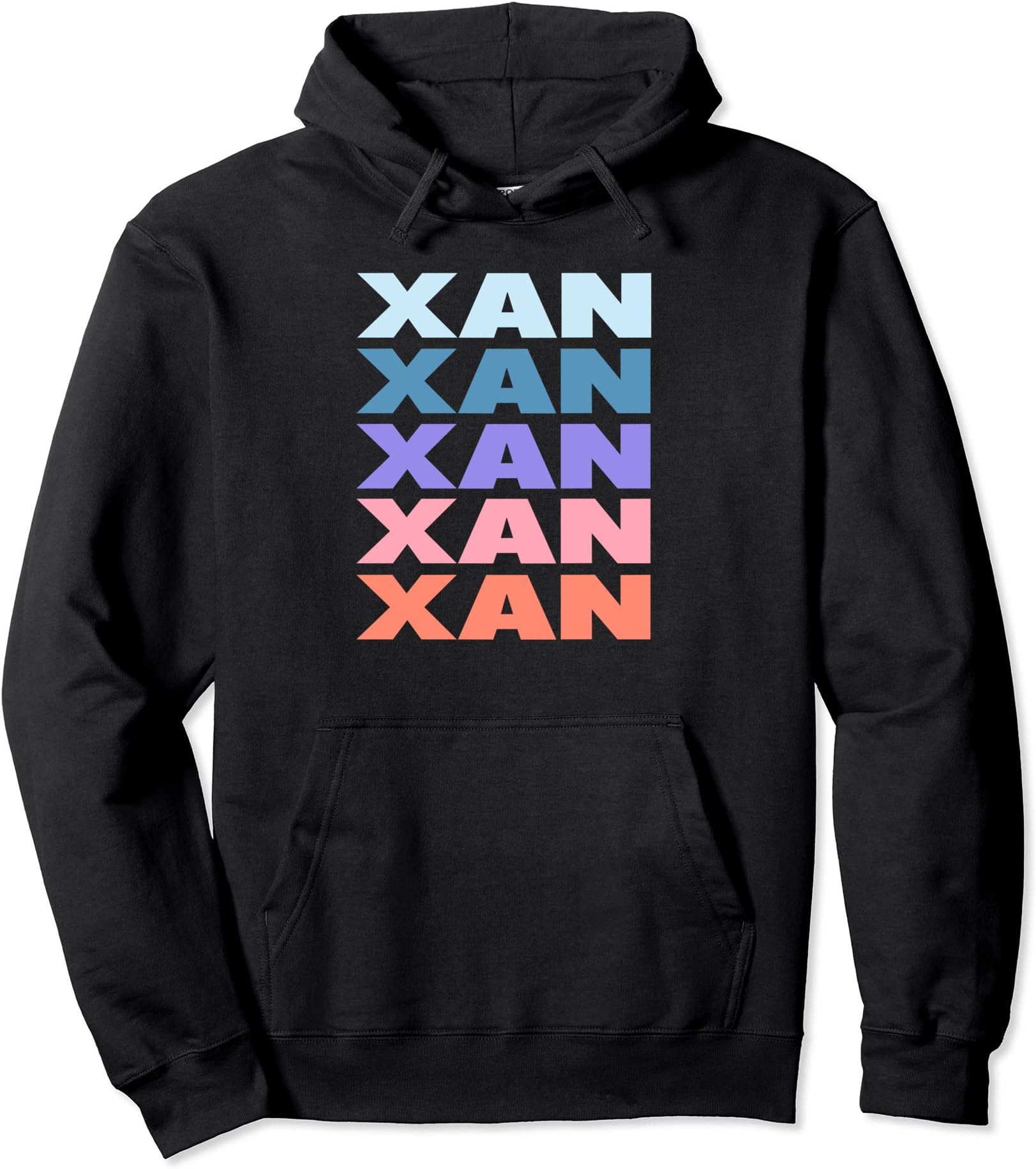 Funny Modern Repeated Text Design Xan Pullover Hoodie