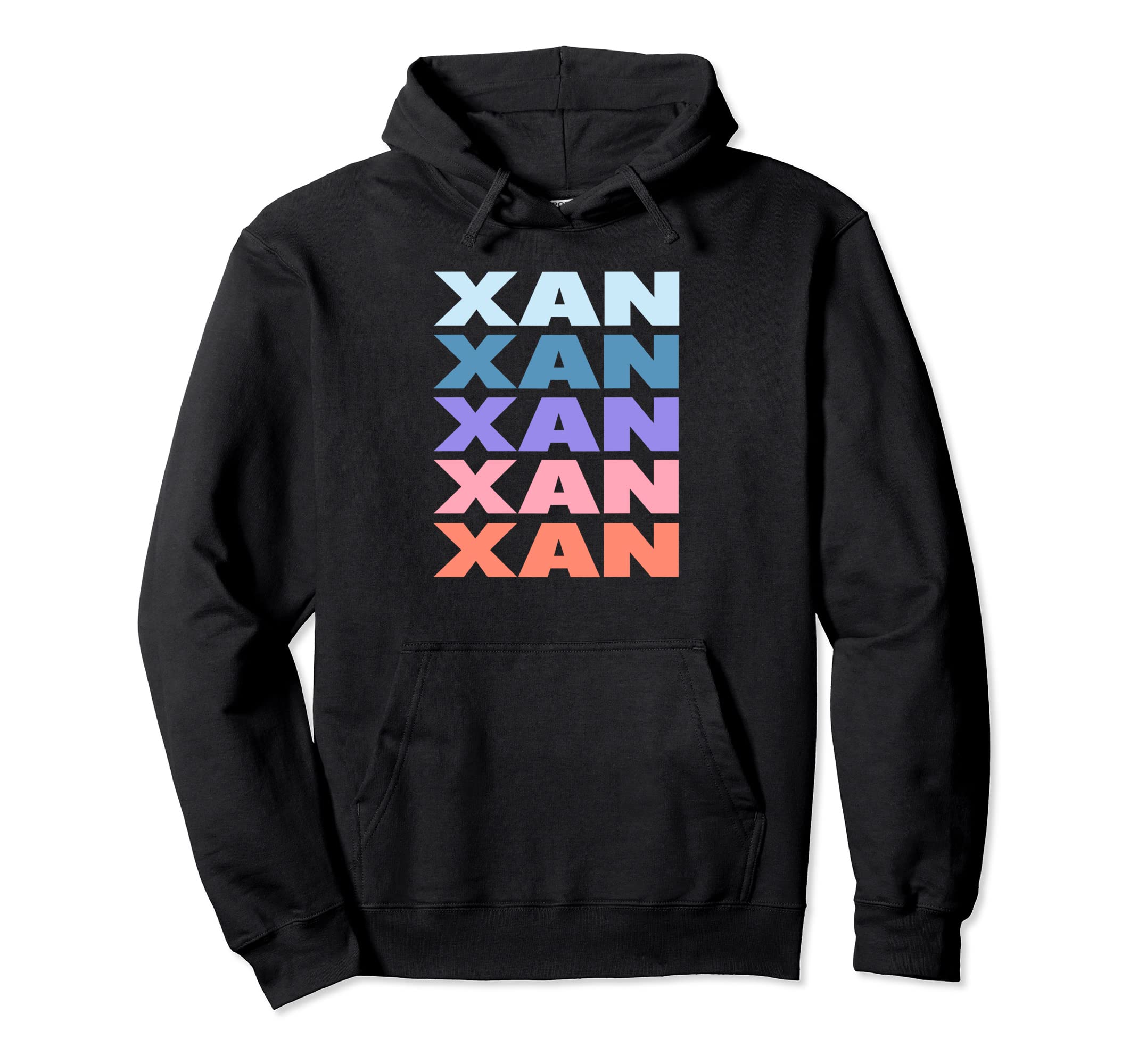 Funny Modern Repeated Text Design Xan Pullover Hoodie