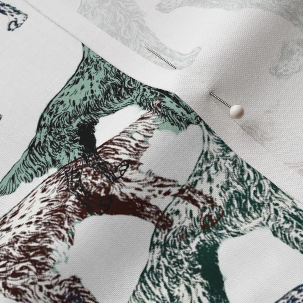 Spoonflower Fabric - English White Dog Hunting Setter Pet Printed on Petal Signature Cotton Fabric by The Yard - Sewing Quilting Apparel Crafts Decor