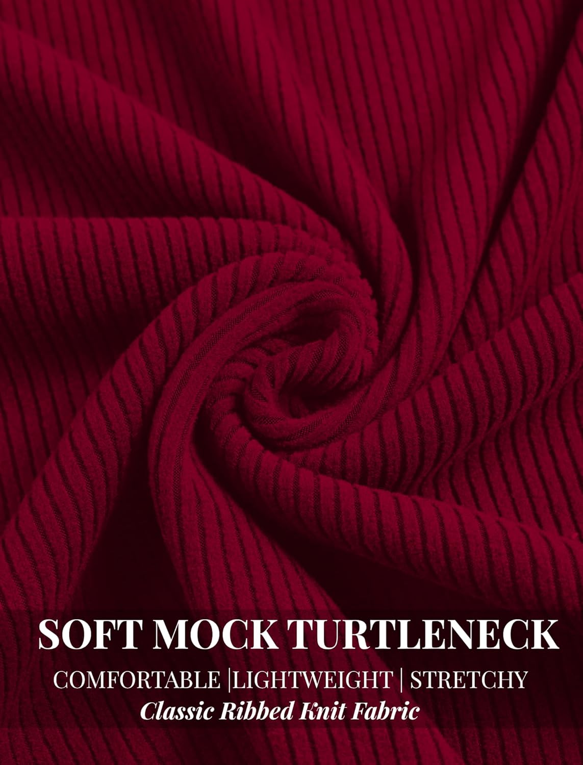 COOFANDY Men's Mock Turtleneck Short Sleeve Soft Lightweight Sweater Ribbed Knit Pullover Casual Basic Tops - Image 5