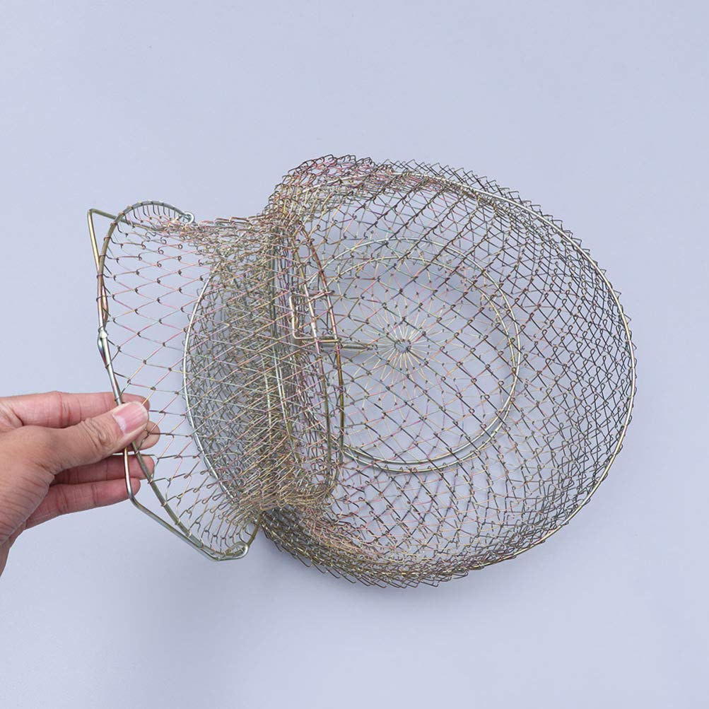 BESPORTBLE Reusen - Red de pesca plegable de metal para pesca