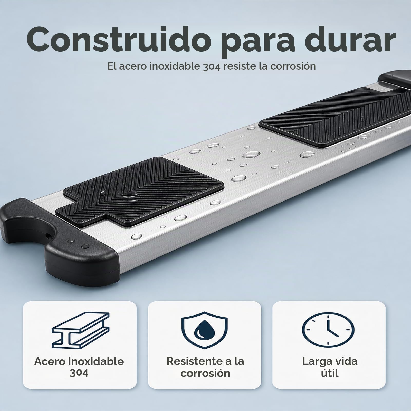 Escalones de Escalera para Piscina, Reemplazo de Escalones de Escalera para Piscina con Almohadilla de Goma Antideslizante Pedal Engrosado de Acero Inoxidable para Piscina de
