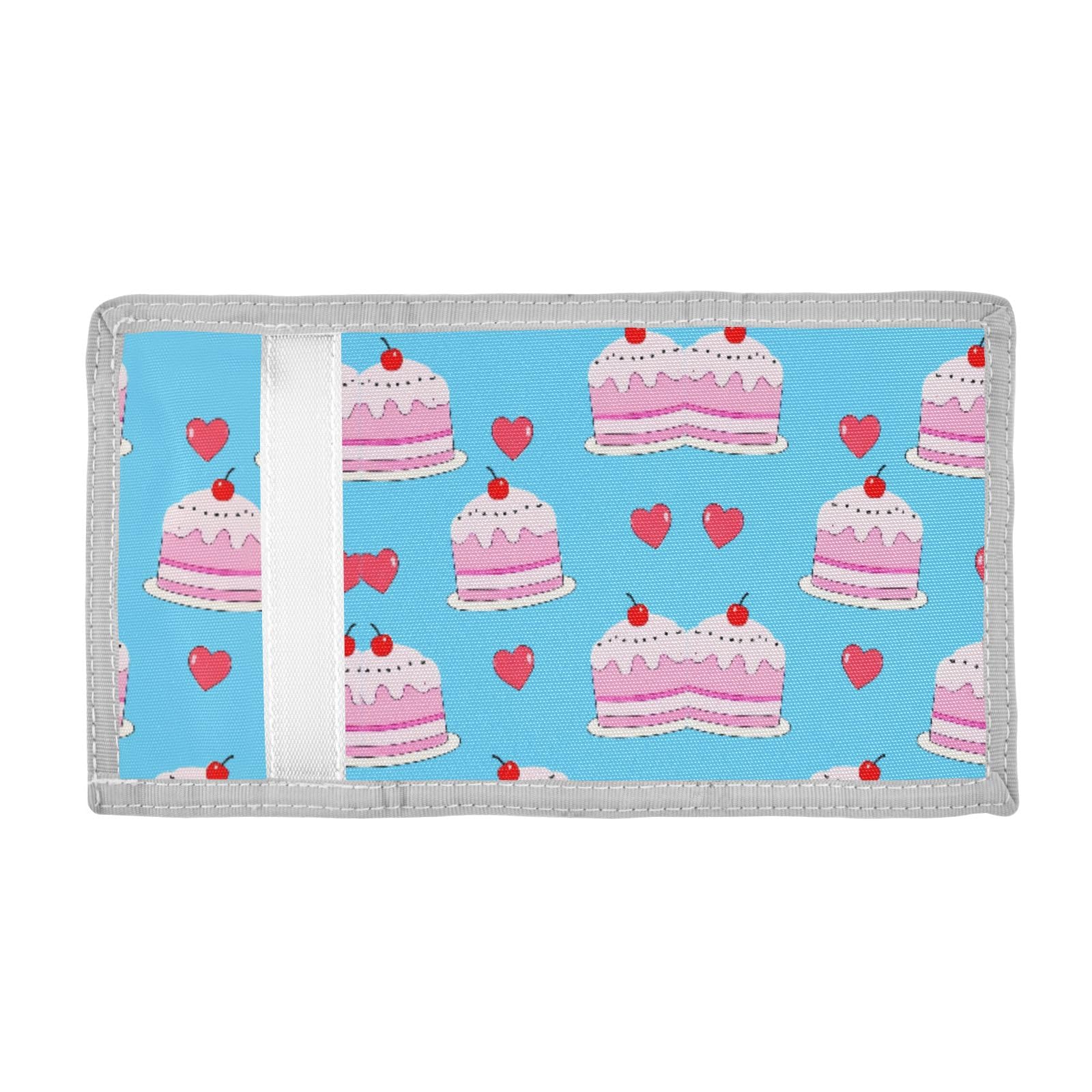 ALAZA Kids Wallets for Boys Girls Toddler Trifold Wallet Children Small Cherry Cake Blue with Zipper Coin Pocket