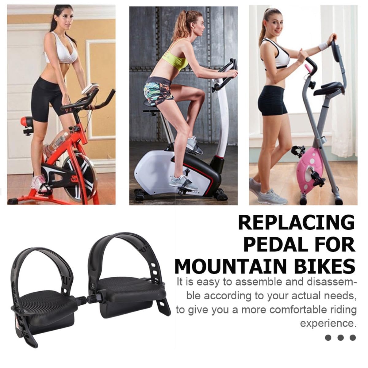YARNOW Fahrradpedale Sportfahrradpedale aus Robustem Material mit Großer Auflagefläche für Mountainbikes Rennräder Heimtrainer Fahrradreparatur Zubehör