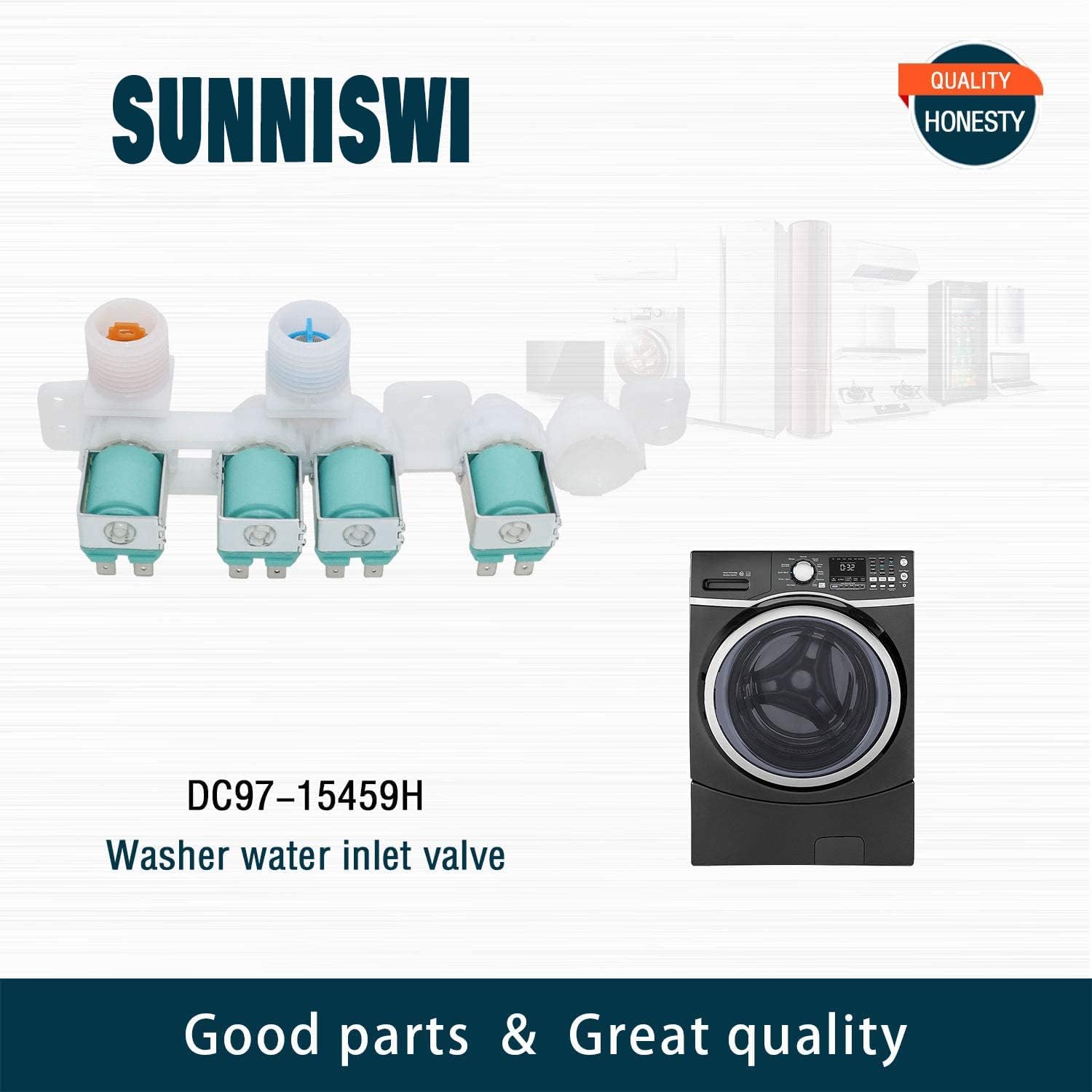 DC97-15459H For Samsung Washing Machine Washer Water Inlet Valve - Replacement for Samsung Washing Machine Parts - Replaces AP5621731, PS4220862, EAP4220862