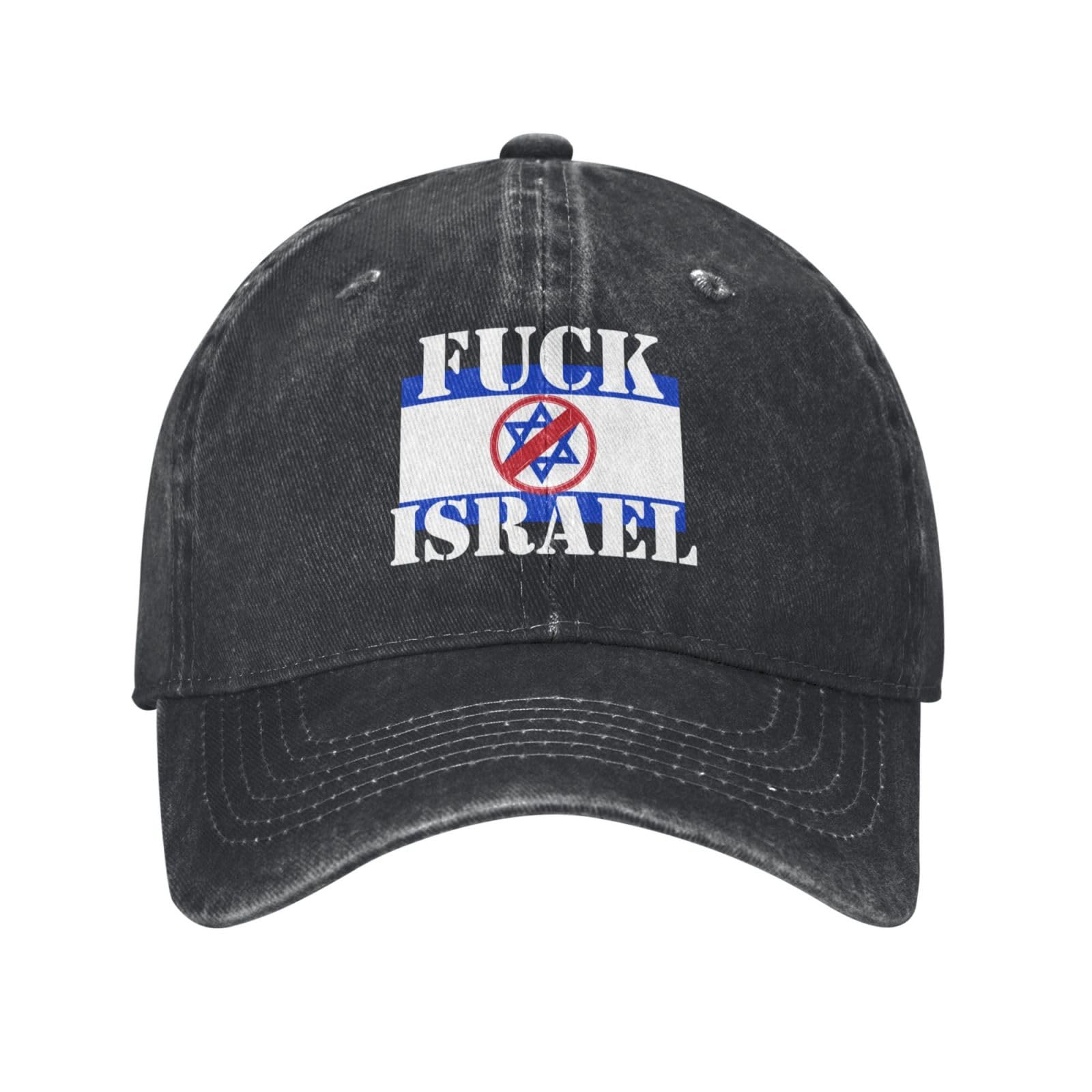 Kwqdozf Unisex Black Fuck Israel Hat Free Palestine Anti Israel Cap For Men Women
