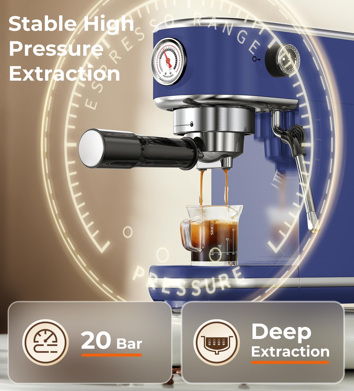 atatix 20 Bar Espresso Machine with Milk Frother, Compact Espresso Maker view 4