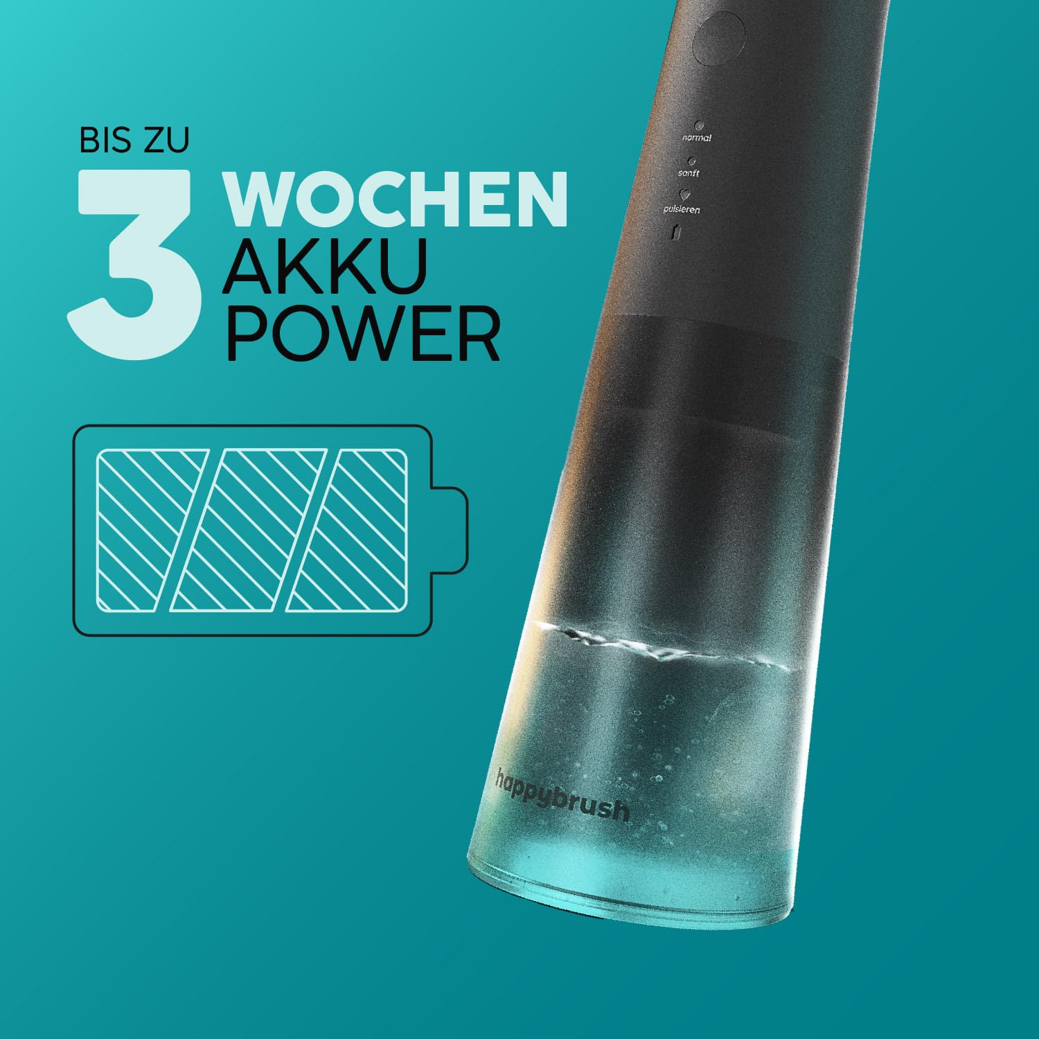 happybrush® Munddusche - TESTSIEGER* – 100 Tage testen - Kabelloser Water Flosser für Zahnreinigung & Zahnzwischenräume – Effektiver Irrigator für gesunde Mundhygiene