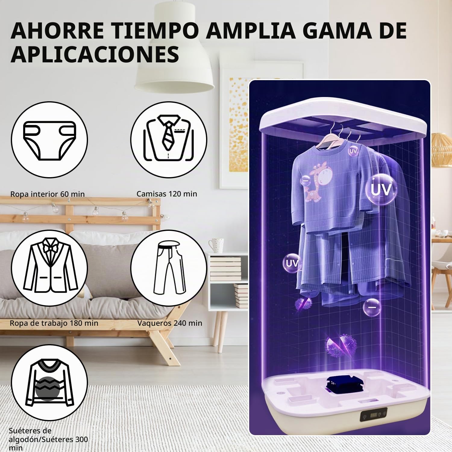 Máquina Automática para Planchar y Doblar, Planchadora Y Dobladora Automática, Temporizador Inteligente Secado De Ropa con Control Remoto, Secadora (220 V) 3 en 1 para Ropa