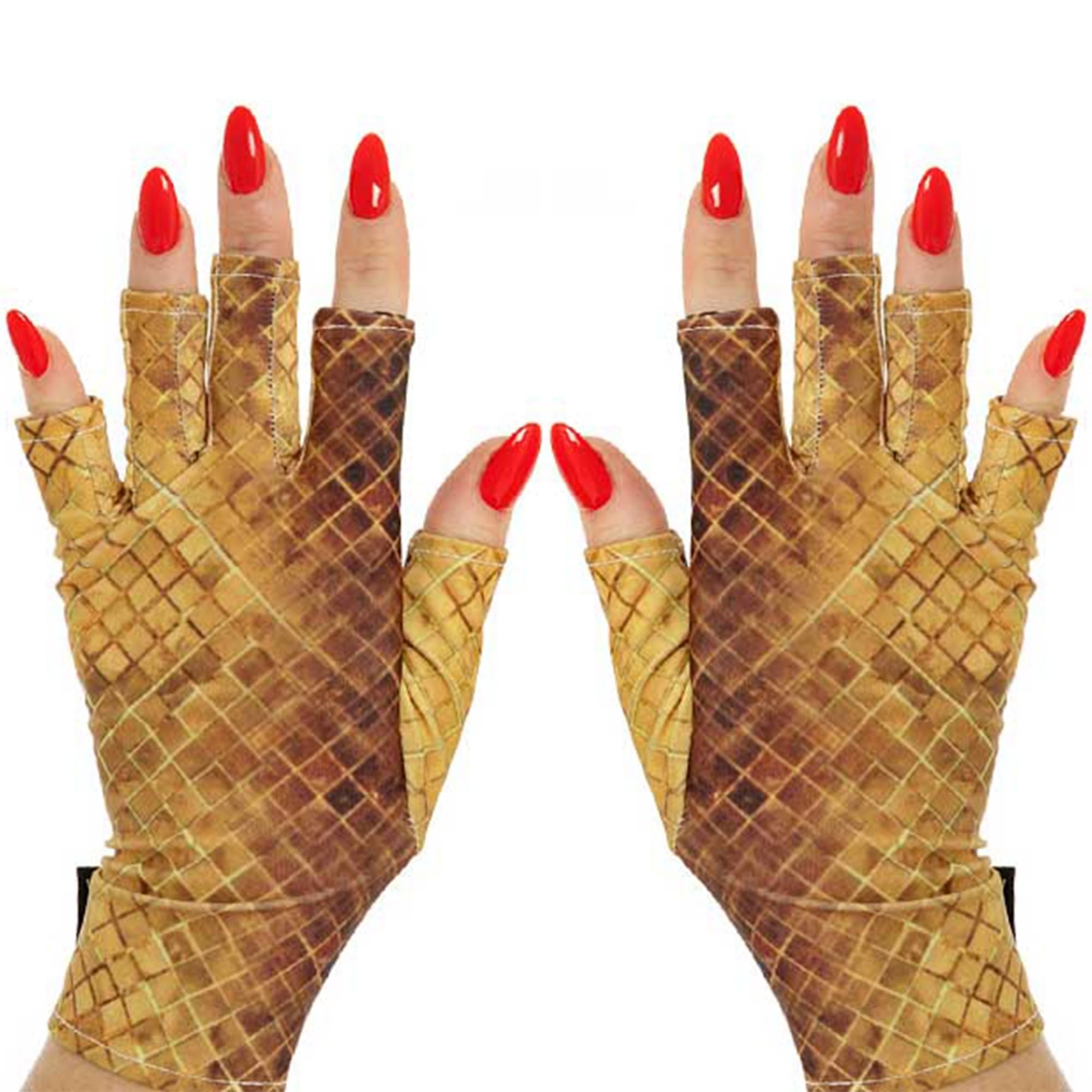 ManiGlovz - The Original UPF 50+ UV Light Protective Nail Gloves for Women, Gold Rush