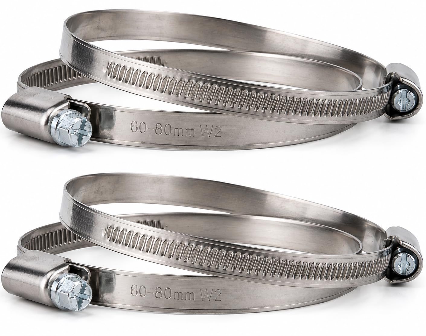 Stainless Steel Hose Clamps - 4 Pack -9