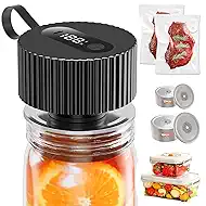 Electric Mason Jar Vacuum Sealer, Upgraded Handheld Vacuum Sealer Kit for Food Storage, Cordless Jar Sealer for Wide & Regular Mouth Jars, Bags, Containers