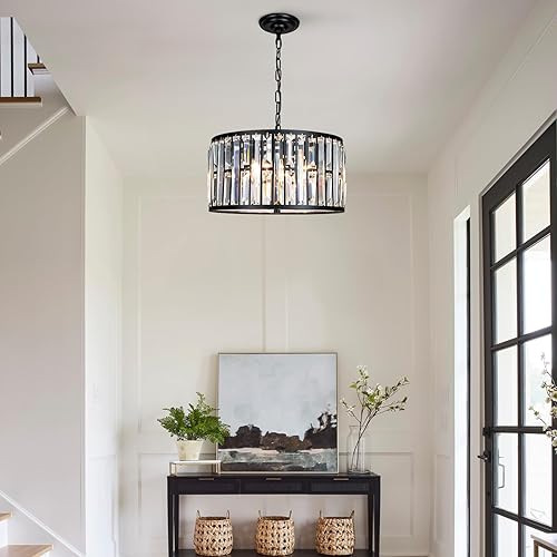 Miniatura 4 de Candelabros de cristal para comedor sobre mesa, 6 luces modernas para dormitorio, lámparas de tambor para isla de cocina, sala de estar, entrada,