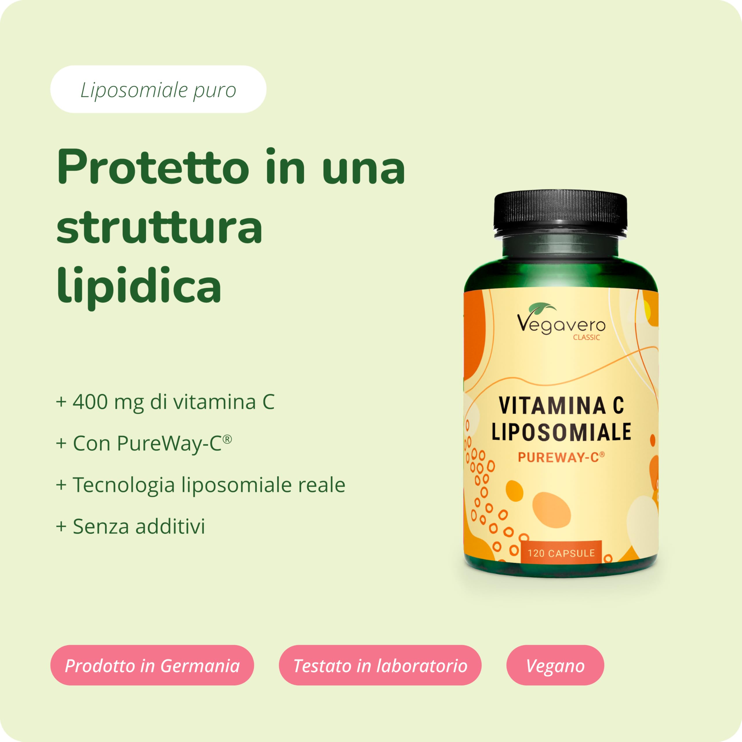 Vitamina C Liposomiale | Dosaggio Ottimale | Pureway-C™ | Alta Biodisponibilità | Acido Ascorbico Puro | 120 Capsule | Vegano & Senza Additivi | Vegavero® (Confezione da 2)