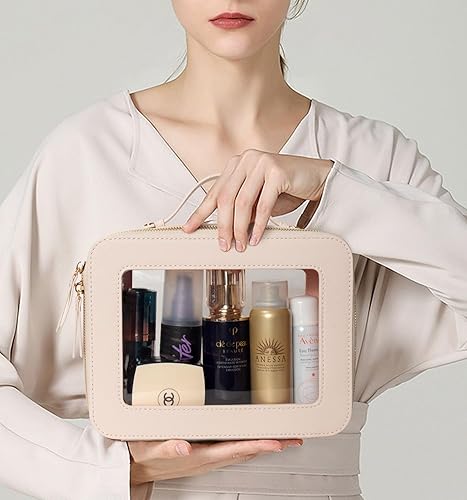 Miniatura 2 de LETGO Bolsas de maquillaje transparentes, bolsa de aseo aprobada por la TSA con cremallera, organizador de maquillaje transparente, de ajuste