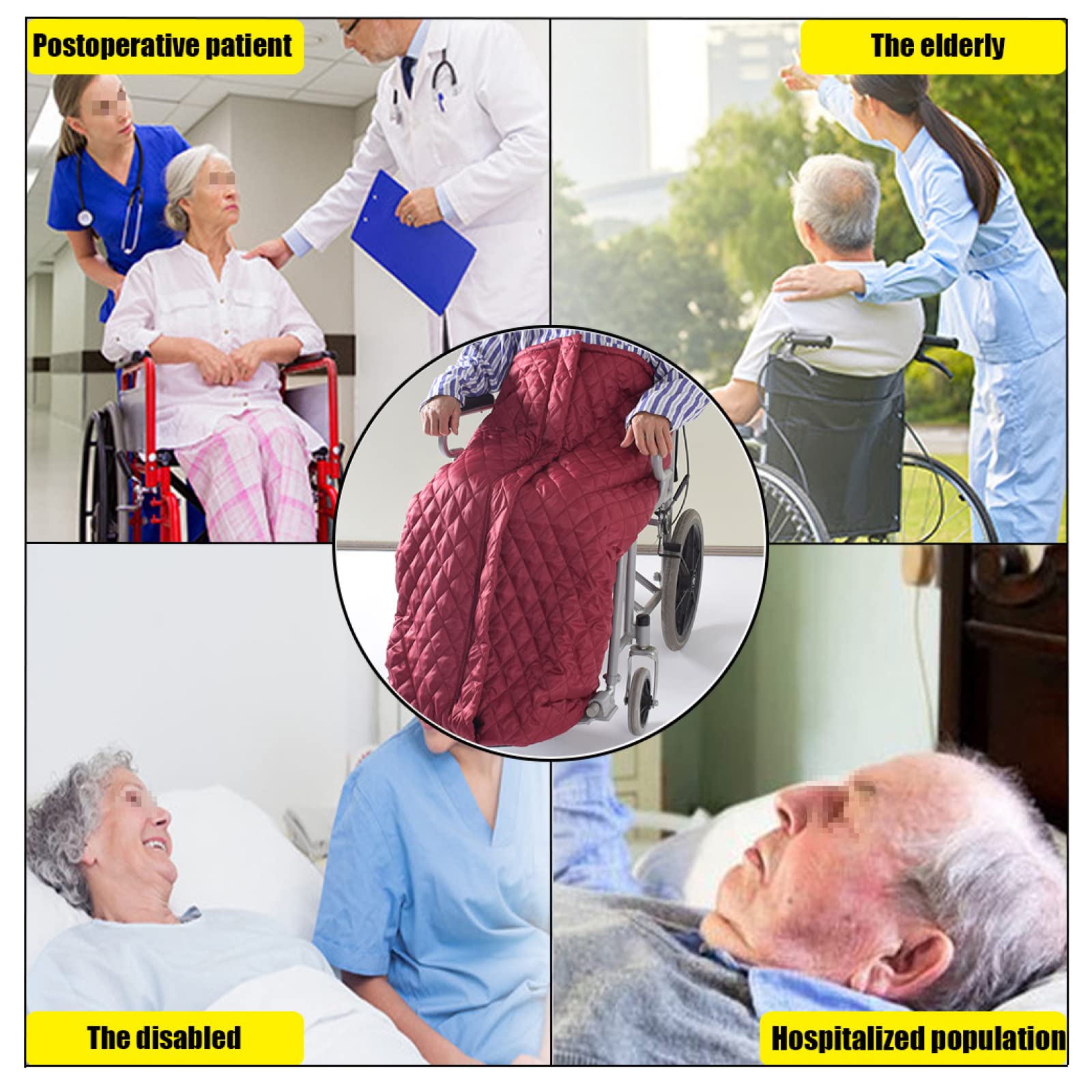 Manta para silla de ruedas de invierno, funda para silla de ruedas resistente al viento para adultos, funda acogedora para silla de ruedas con cremallera, manta para silla de ruedas de invierno,