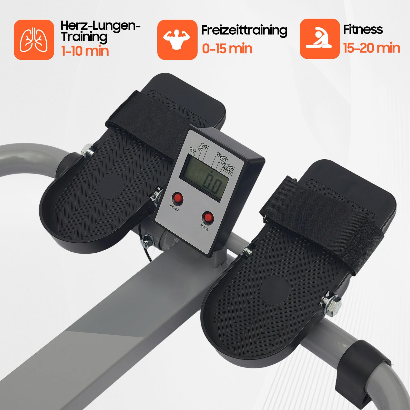 Rudergerät für Zuhause, Hydraulisches Fitness-Rudergerät mit Einstellbarer Widerstand und LCD-Display, Rudermaschine Trainingsgerät für das Ganzkörpertraining, 110×61×21 cm