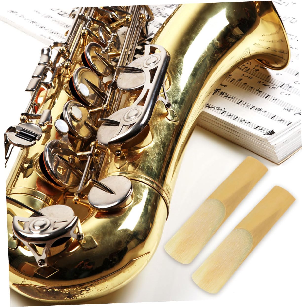 HEMOTON 60 Pz Ancia Per Sassofono Parti Di Strumenti Ance Sax Tenore Accessori Per Strumenti Musicali Parte Del Sassofono Ance Per Tenore Kit Ance Sax 2.5 Yellow Canna
