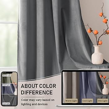 Amazon.co.jp: JIUZHEN グレーベルベットカーテン 96インチ