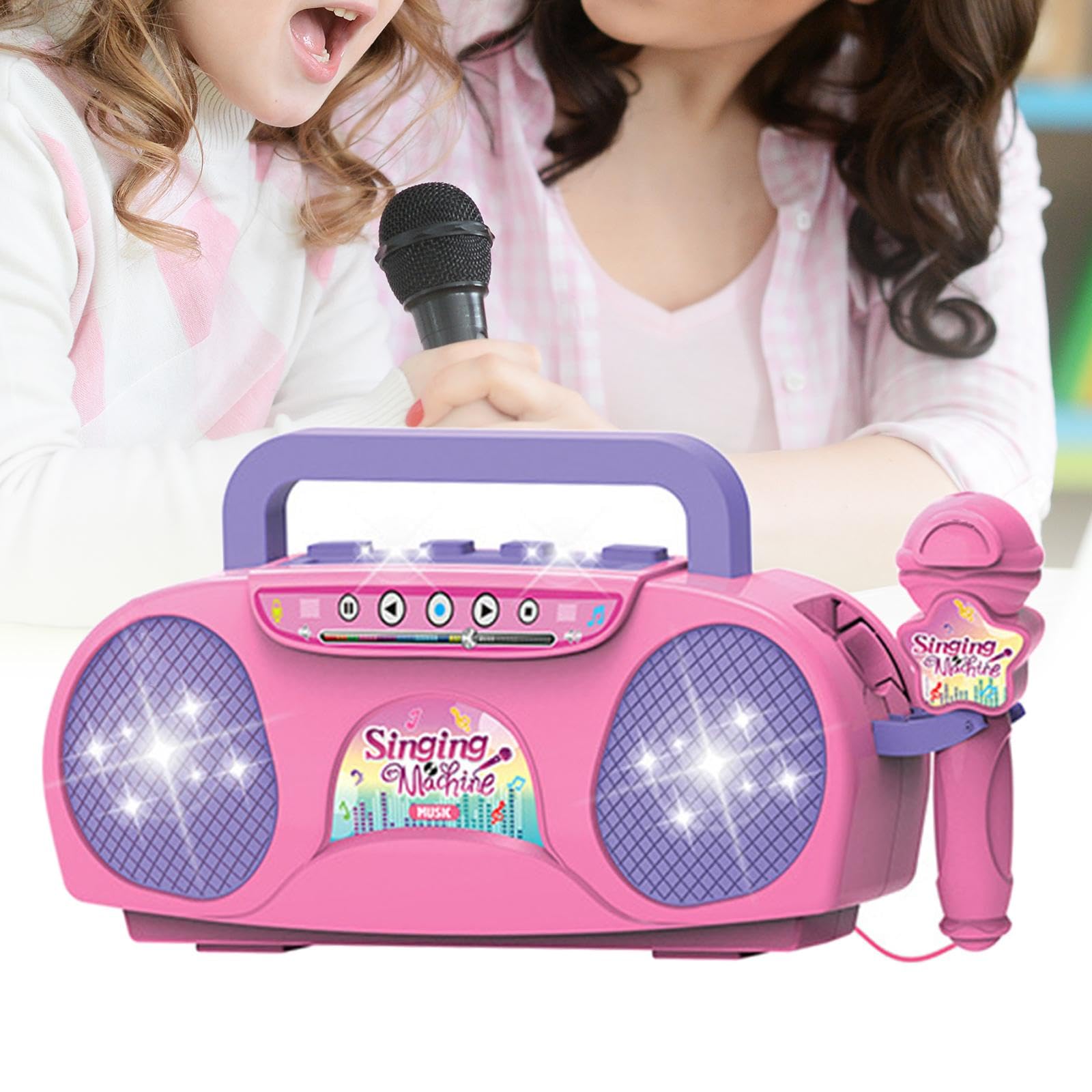 Sharplace Microfono per Bambini, Mini Altoparlante Multifunzione per, Giocattolo Educativo per La Scuola, attività All'aperto E a Casa, Rosa