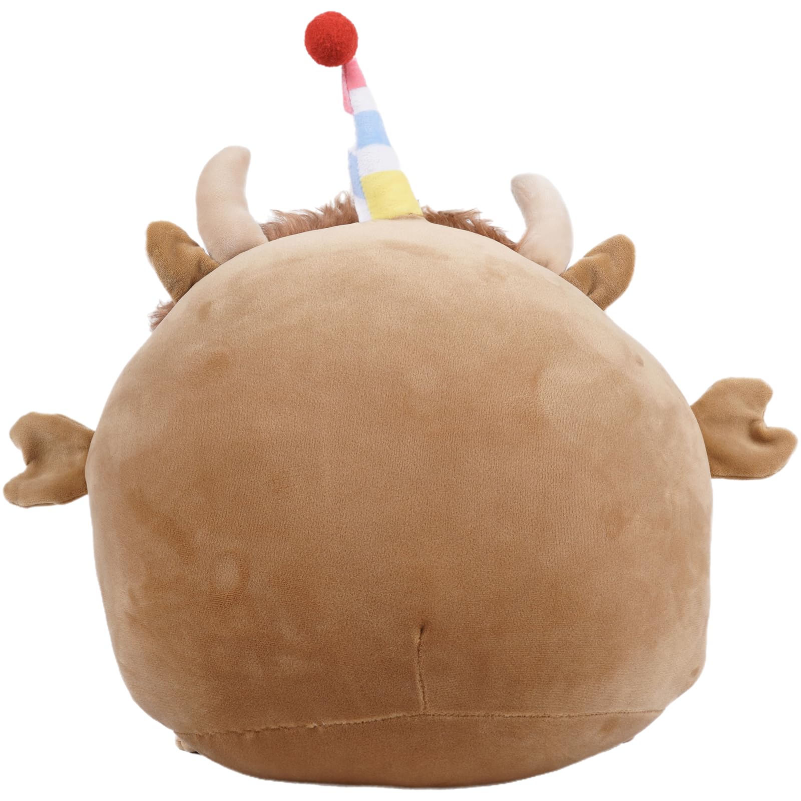 12 Inch Happy Birthday Highland Cow Plush Hugging Pillow - Cute Animal Plushies Toys - Brown Fluffy Scottish Cow Stuffed Animals Gift for Kids and Lovers 4