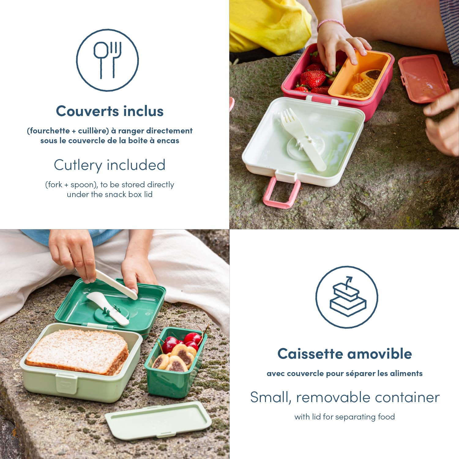 Scatola Pranzo Per Bambini - 3 Scomparti, Design Sonic Blu, Per Scuola E Asilo