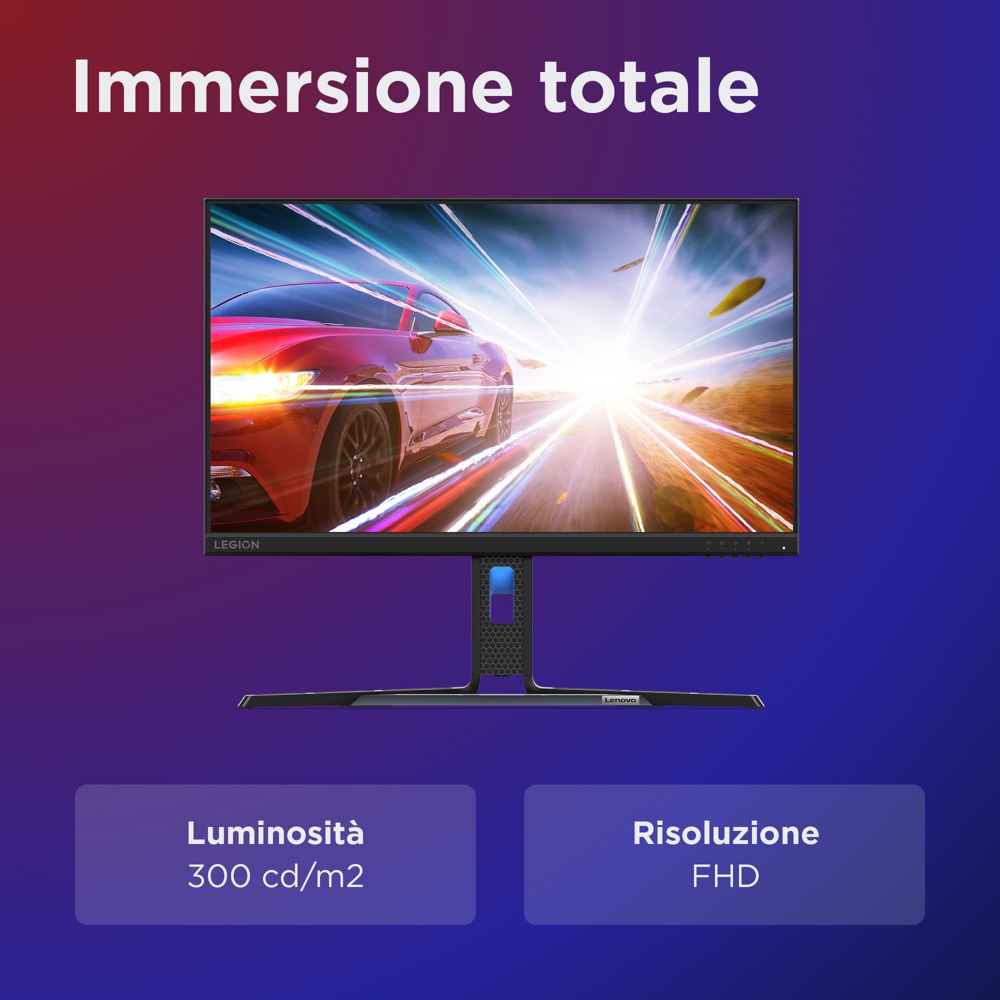 Lenovo Legion R24e monitor do gier 23,8" FHD (1920 x 1080), IPS, 0,5 ms, 180 Hz, regulowany, AMD FreeSync, porty HDMI i DP, kabel HDMI w zestawie - Raven Black