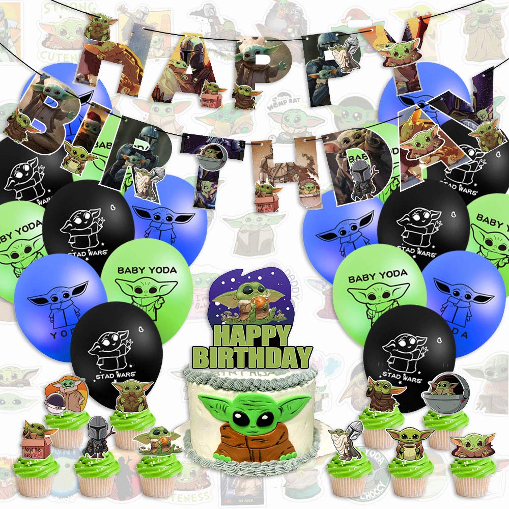 Buy Baby yoda birthday decorations party supplies 12inch balloons