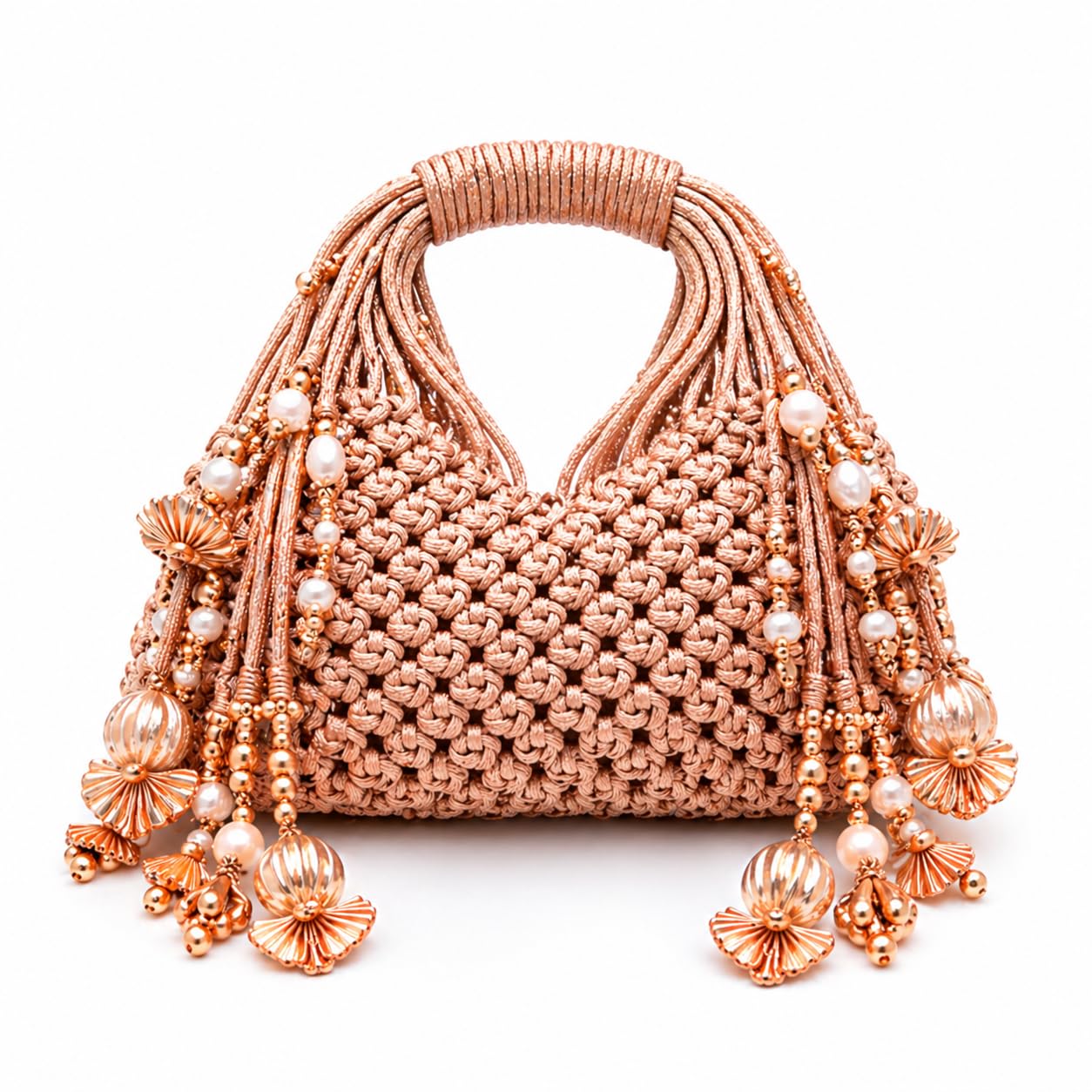 Bridal Potli Bag for Women Wedding, Dulhan Purse Fancy Designer Ladies Handbag Beaded Gold-Tone Clutch Wear Stylish Evening Bag Mobile Pouch Premium Ring Handle Gift-image-25