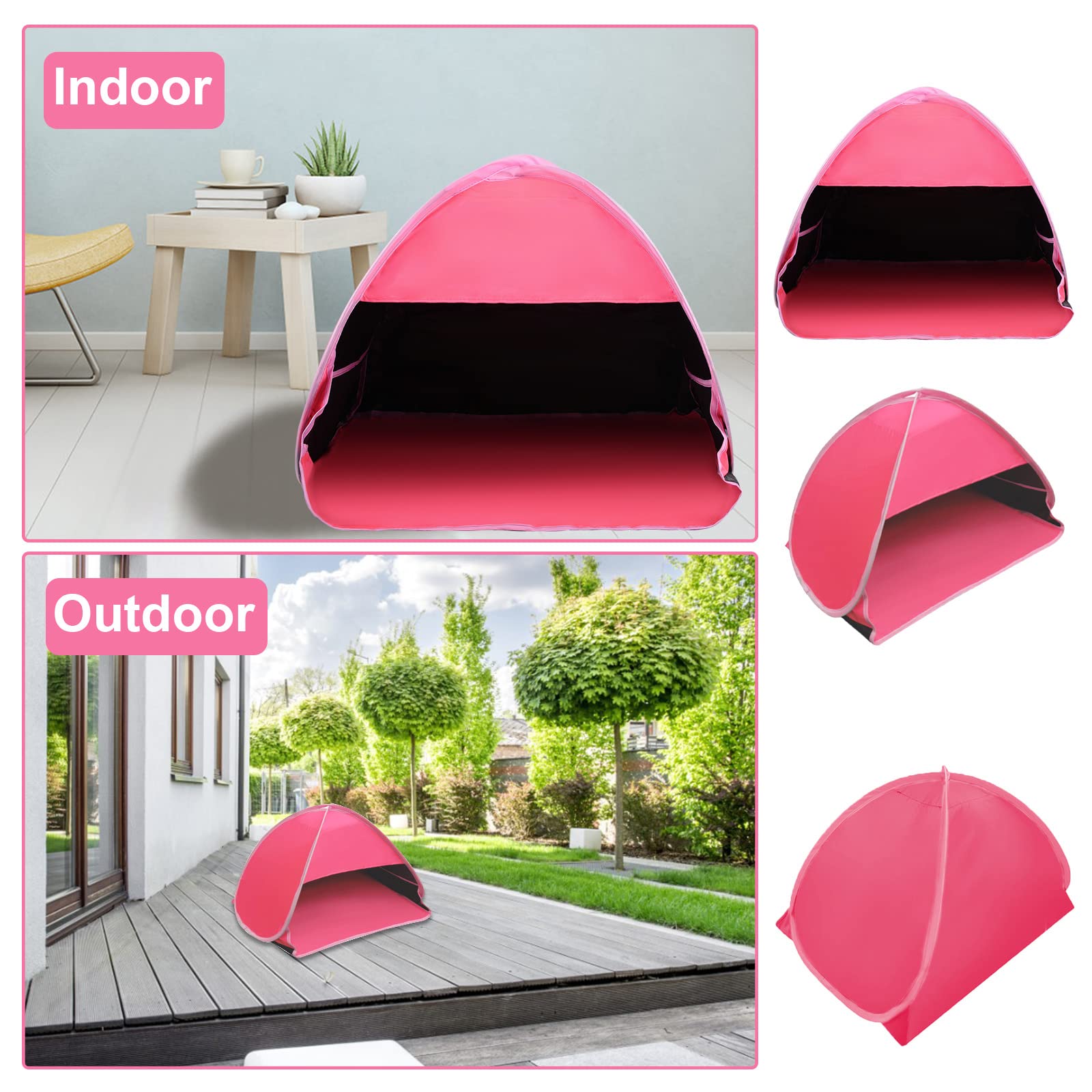 Mini tenda per la testa, 1 confezione pieghevole pop-up, tenda da spiaggia parasole per animali domestici anti-UV spiaggia riparo da sole per campeggio all'aperto, picnic, spiaggia, vinile, M