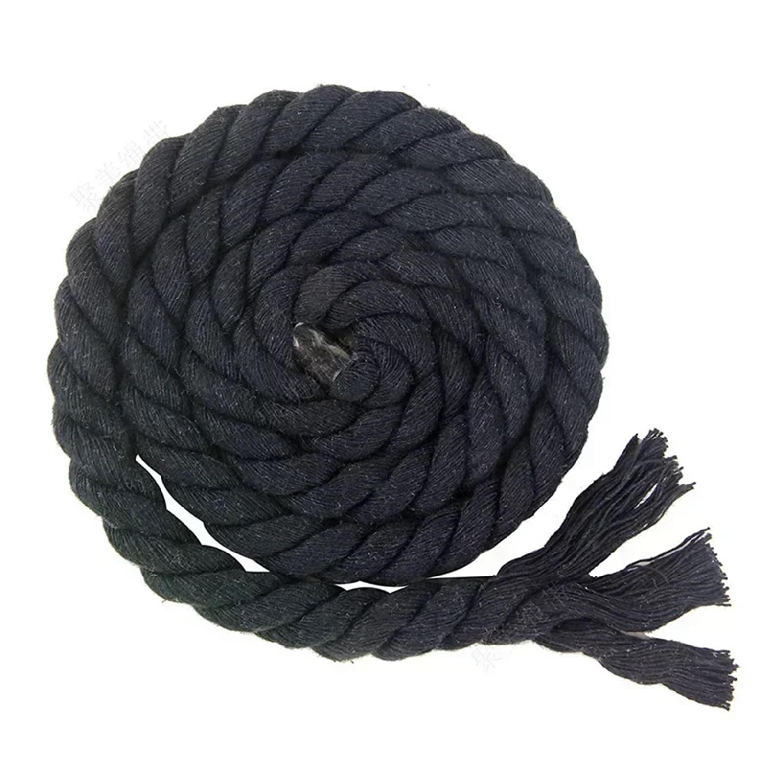 Twisted Cotton Cord 2Meters 5-20mm 3 Shares Macrame Cotton Rope Strap Braided Twisted Cord DIY Decoration Ropes Bag Craft Cords(Navy,5mm-2Meters)