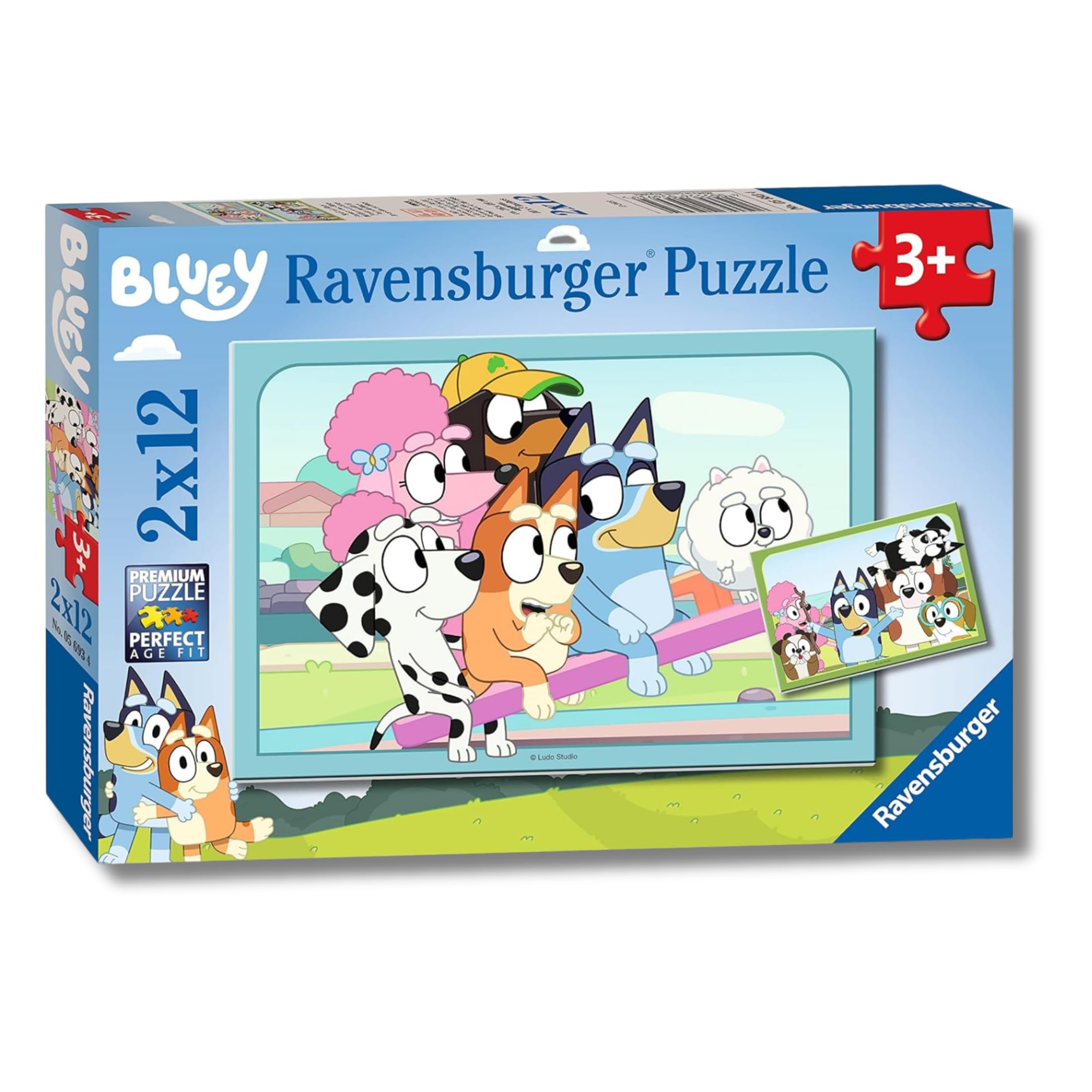 Ravensburger - Puzzle: Bluey, Puzzles Niños 3 Años o Más, Rompecabezas, 2 Puzzles de 12 Piezas, Regalos Niños 3 Años, 26x18cm