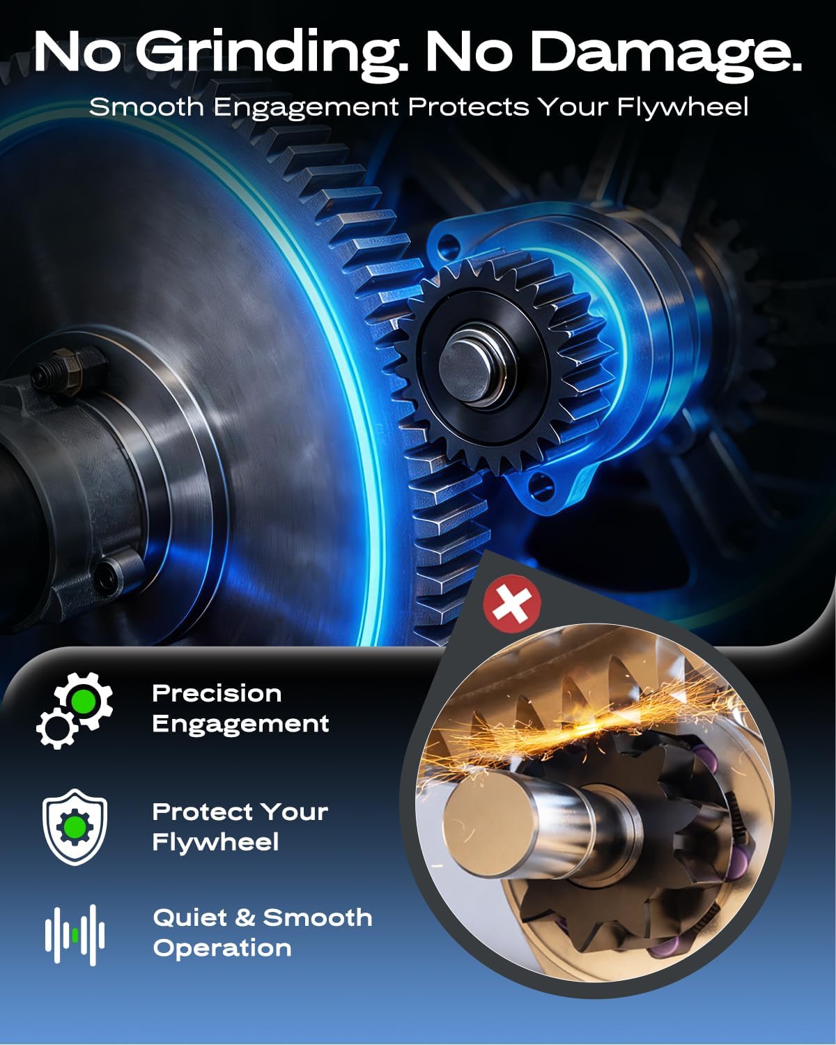 New Starter Motor Fit for Acura RLX 3.5L Gas (2014-2017); for Honda Accord 3.5L Gas (2013-2017), Crosstour 3.5L Gas (2013-2015). Replace31200-5G0-A02, 31200-5G0-A04