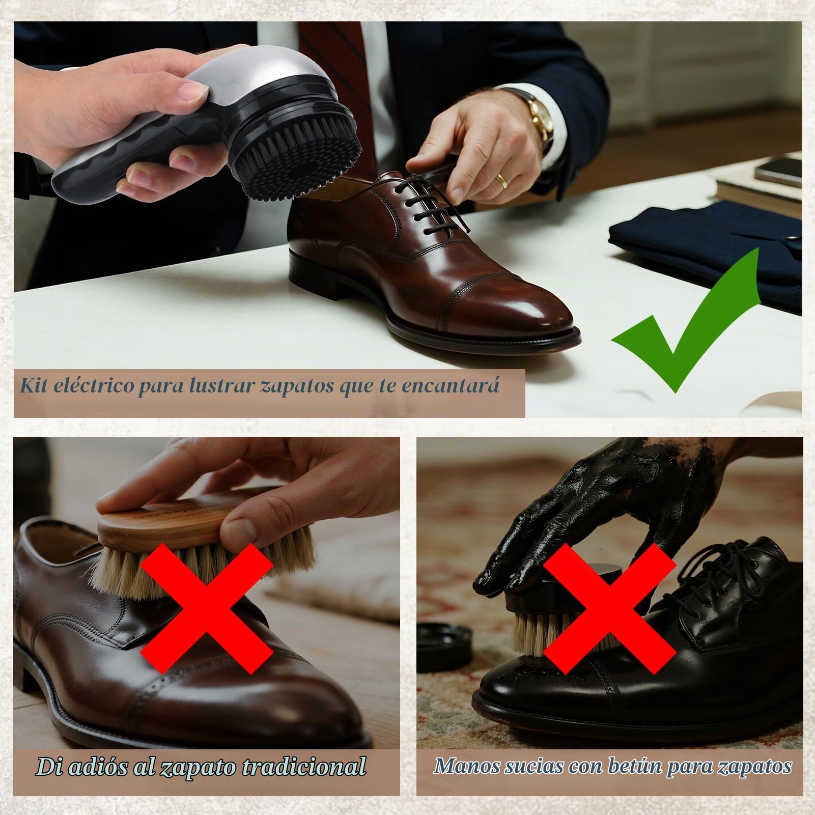 Cepillo Eléctrico con 5 Cepillos para Zapatos Pulidor de Zapatos Cepillo de Limpieza Kit Mini Pulidora Eléctrica Portátil para Zapatos Bolsos Sofá Cuidado de Cuero