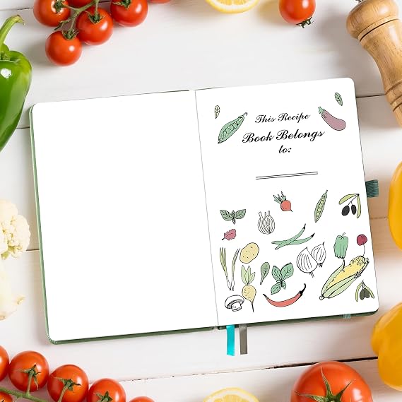 Blank Recipe Book to Write Your Own Recipes – Room for 124 Recipes, Hardcover, 120 Gsm Thick Paper, Family Cookbook Journal Notebook, Size A5(5.4 × 8.5) - Pink
