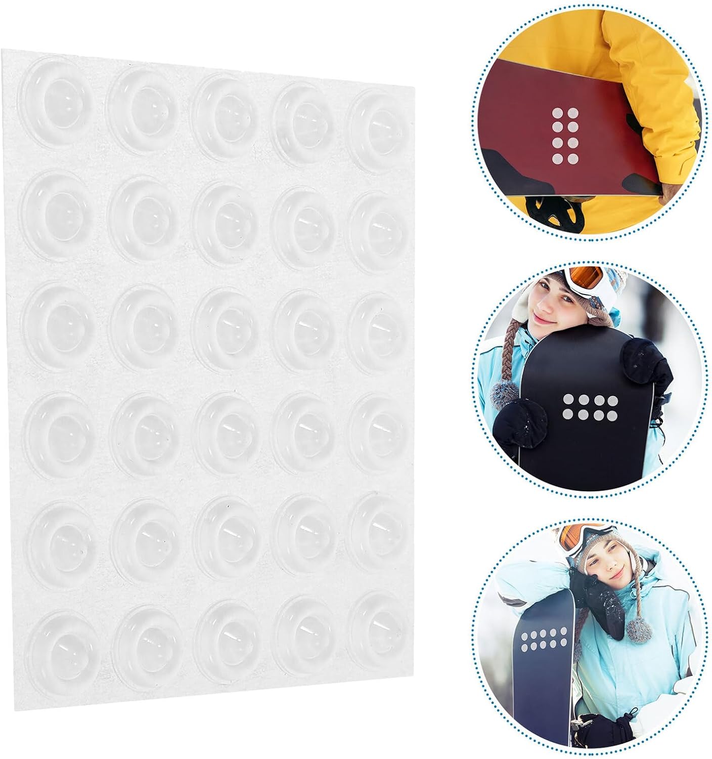 Outanaya Snowboard Stomp Pads 60pcs Spike Grip Pads Self-Adhesive for Single-Foot Snowboarding Winter Board Control and Stability Accessories