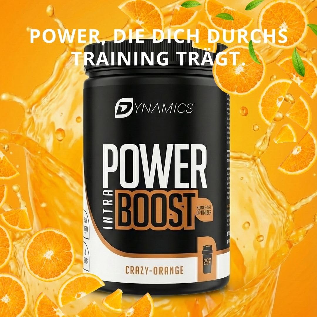 Premium Intra Workout Drink mit EAAs | Kohlenhydraten | Mehr Energie Power beim Training | Aminosäuren Komplex mit L-Glutamin | Muskelzellvolumen erhöhen | Crazy Orange von Dynamics Nutrition | 1000g
