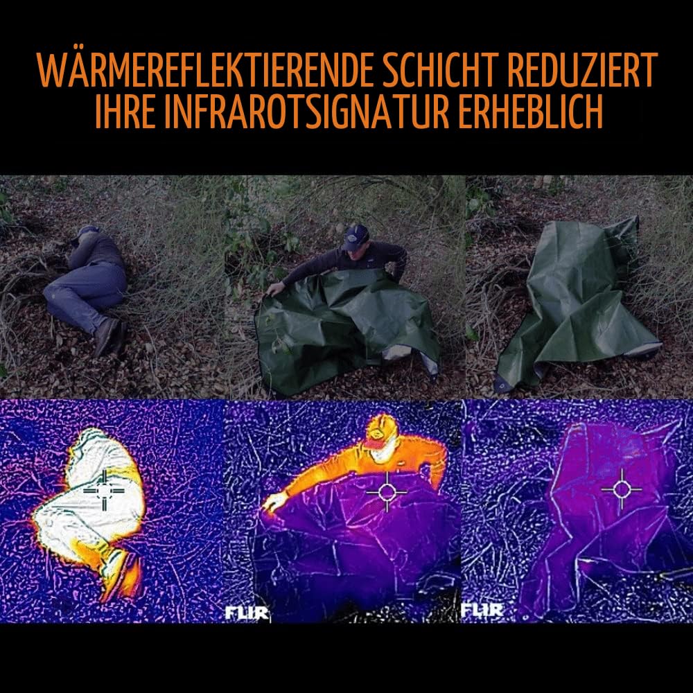 Arcturus Robuste Survival-Decke, isoliert, reflektierend, 152 x 208 cm, für jedes Wetter, Wiederverwendbare Notfalldecke für Auto oder Camping (Woodland Camo)