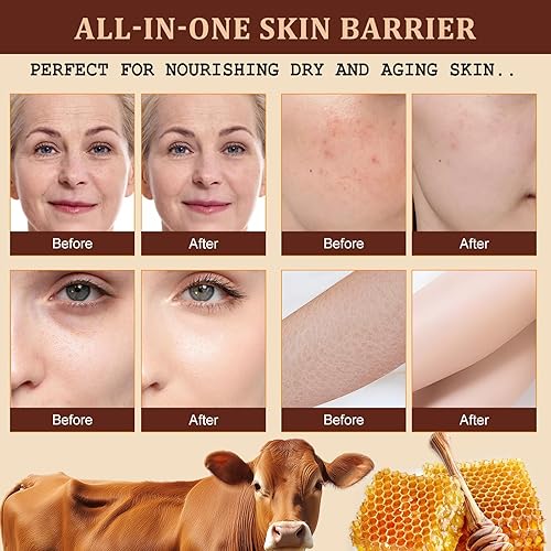 Miniatura 4 de Sarga de carne orgánica para la piel, sebo y bálsamo de miel (4.2 onzas), humectante facial de seba, sarga de carne batida alimentada con pasto con