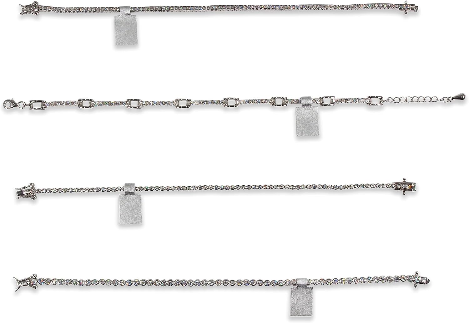 Jewelry Repair, Price and Identification Tags Silver Rectangle 1000pcs Tyvek Self Adhesive for Rings, Bracelets, Necklaces, Pendants Display and Pricing