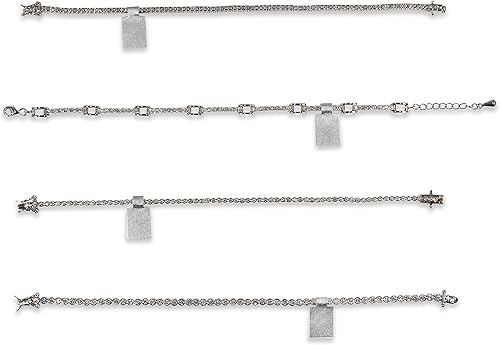 Miniatura 4 de Etiquetas de reparación de joyas, precio e identificación Rectángulo plateado 500pcs Tyvek autoadhesivo para anillos, pulseras, collares, colgantes