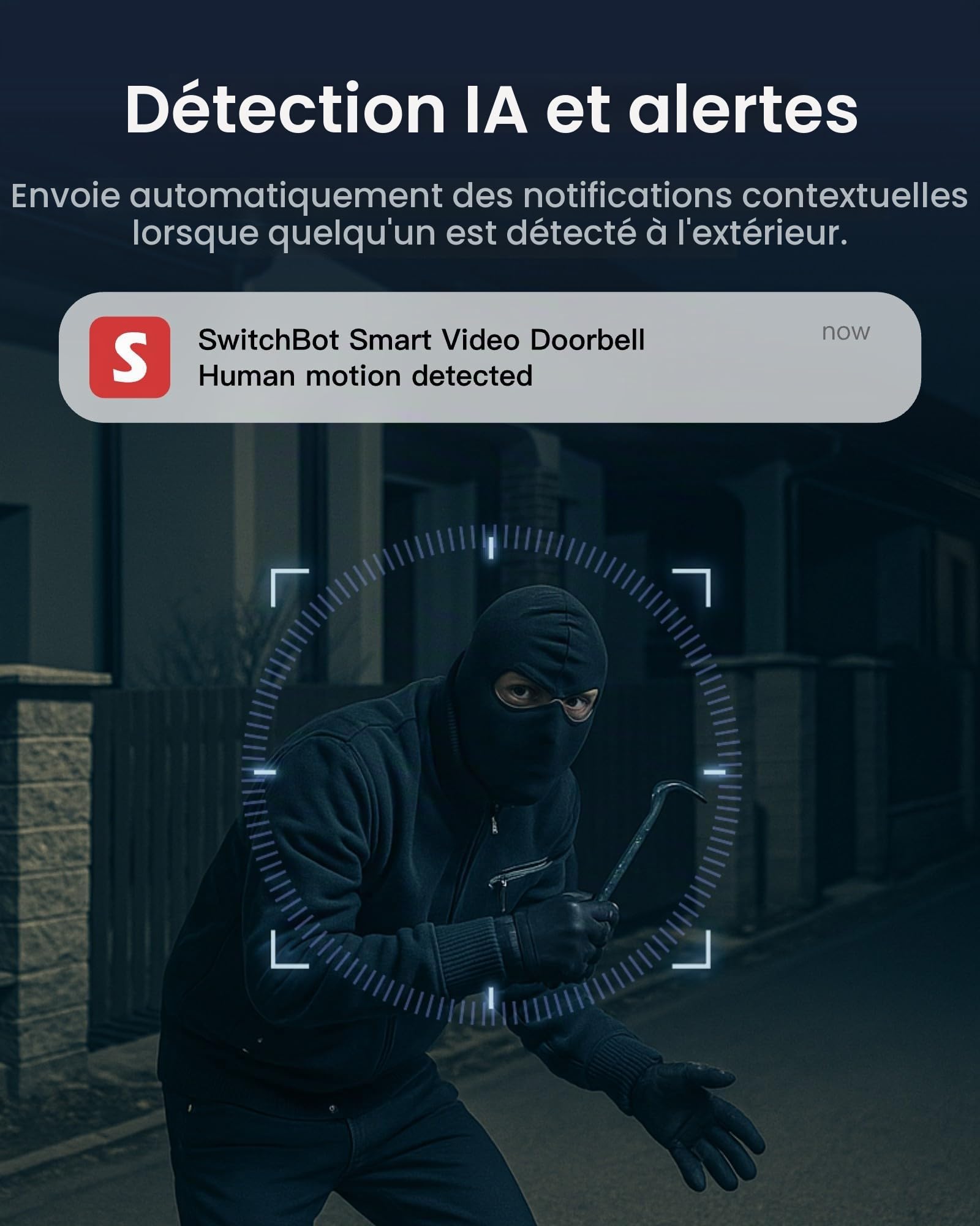SwitchBot Sonnette sans Fil avec Camera, Panneau Solaire pour Sonnette, 2K Visiophone sans Fil avec écran de 4,3 Pouces, Visiophone Intelligente avec Grand Angle de 165 °